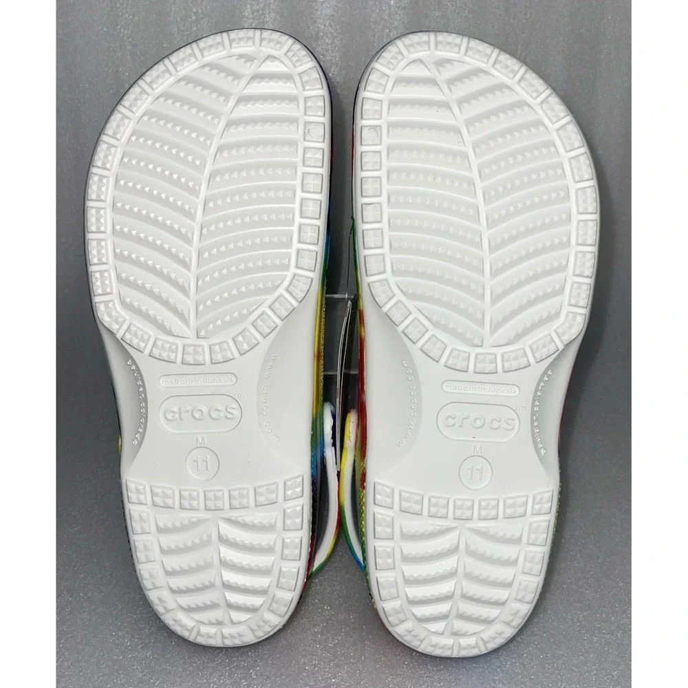 Crocs Baya Classic Tie Dye Graphic Clog Multi Color 206883-90H Men's Size 11 NEW